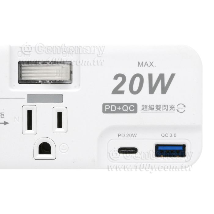 3P高溫斷電5開4插+PD20W延長線 1.8M - 93743 產品圖片