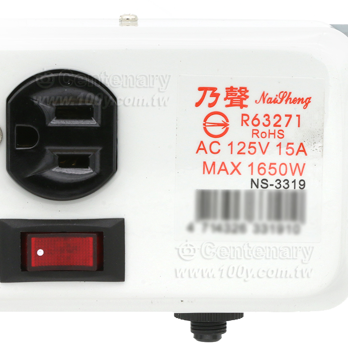 15A3P6燈6座鐵框電源延長線6尺 - 72153 產品圖片
