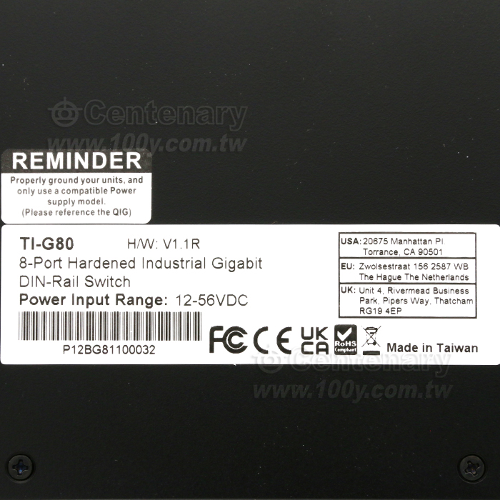 8-Port Hardened Industrial Gigabit DIN-Rail Switch - 93775 產品圖片