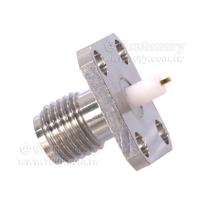 SMA Jack SQ 12.7mm 4 Hole Flange With Tab Contact 27GHz VSWR 1.2 - 94120 Product Image