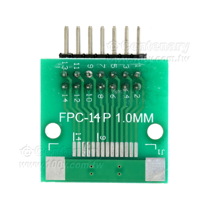 FPC/FFC單面轉接板轉直插14P 焊接好座子+彎針 - 156484 產品圖片