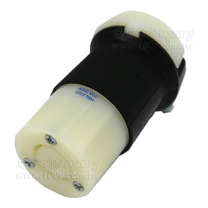 HUBBELL_Power Entry Connector, Power Entry, 20A, Black, White, Nylon (Polyamide) Body, 250V - 94451 Product Image