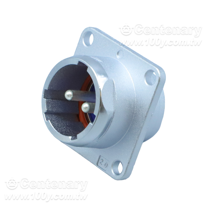 金屬連接器 2P公座 15A/250V ∮20 - 121342 產品圖片