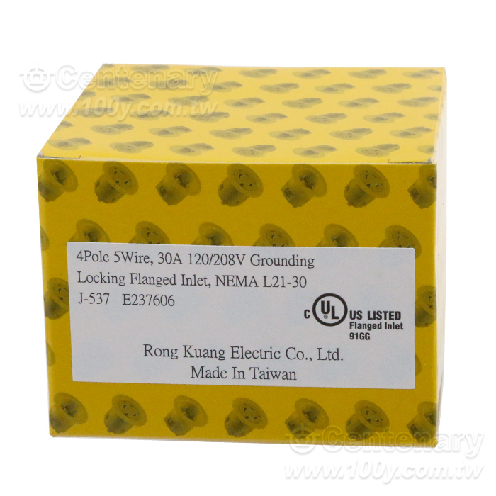 NEMA L21-30 Locking Flanged Inlet - 95374 Product Image