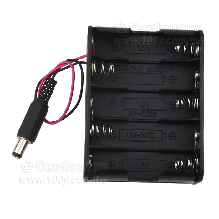 3號10只 背靠背電池盒方型 (串聯)帶DC頭 - 161234 產品圖片