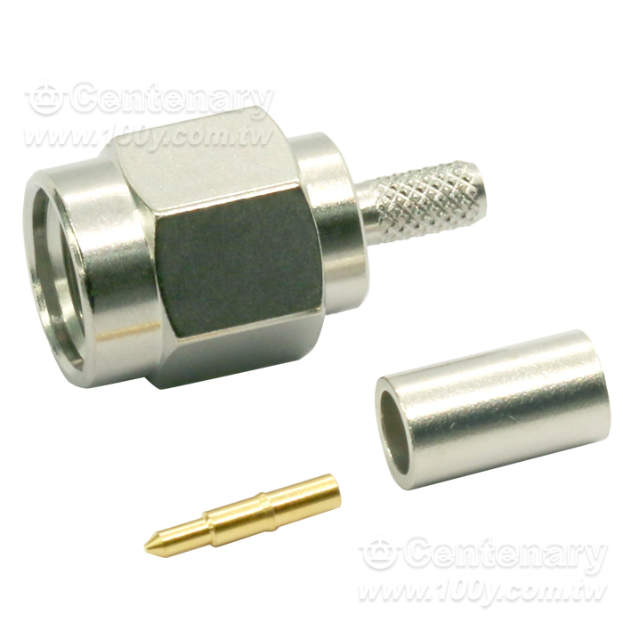 SMA plug crimp for RG174,RG316; 10GHz VSWR1.2 - 59467 產品圖片