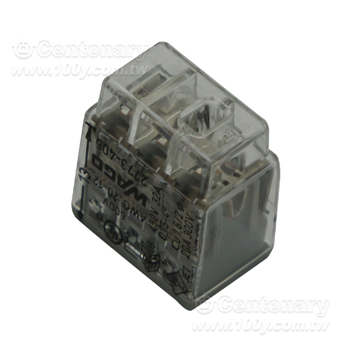 WAGO PUSH WIRER Wire connectors; Suitable for single and multi-strand wires; max. 4 mm2;  5 lines; Transparent shell; Gary  cover - 163026 Product Image