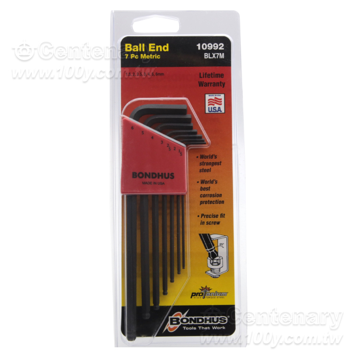 公制L型扳手/球型 7pcs/組 - 91549 產品圖片