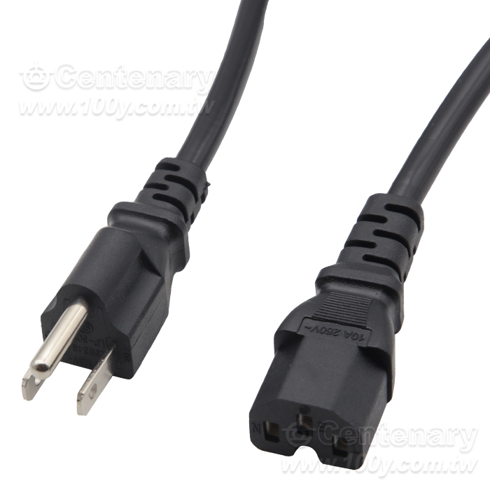 (1.0mm2) USA Style 3-Conductor Power Cord VED 1.8M - 163035 Product Image