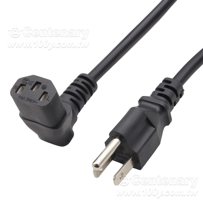 18AWG(0.824mm2) USA Style 3-Conductor Power Cord VED 1.8M - 163038 Product Image