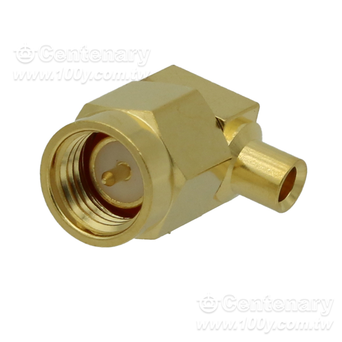 SMA Plug Solder Right Angle For RG405 - 95766 Product Image