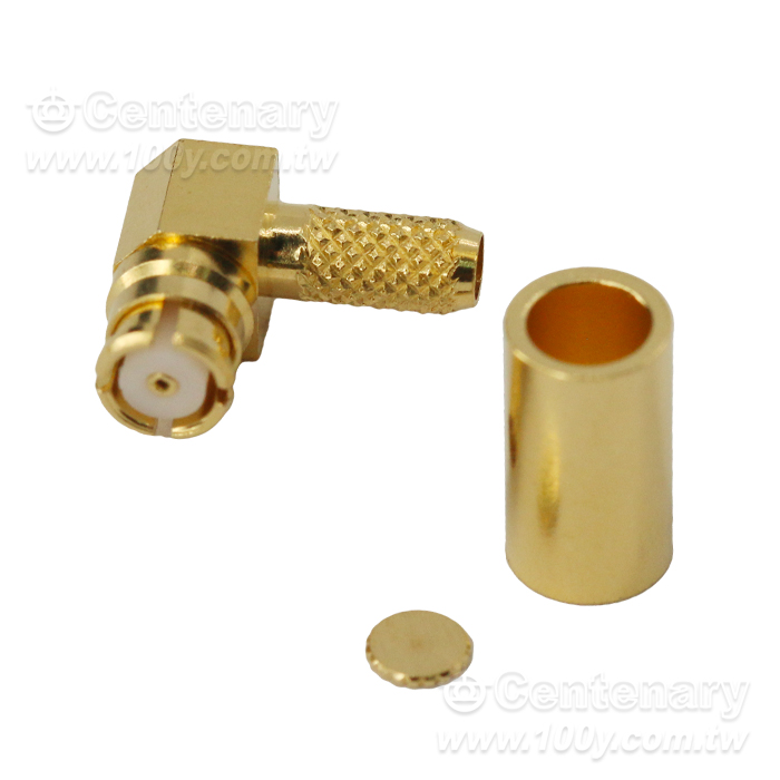 SMP Jack Crimp Right Angle For RG174,RG188,RG316; 8GHz VSWR 1.2 - 96093 Product Image
