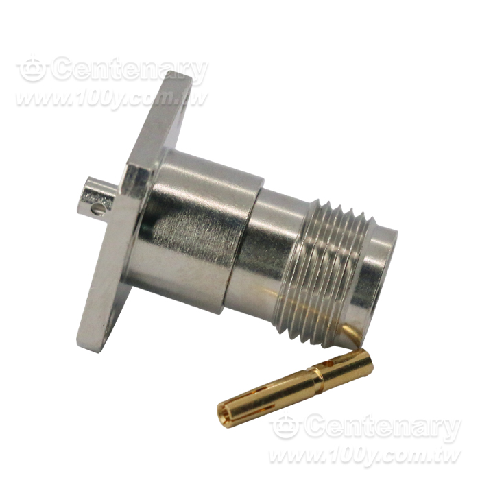 TNC Jack Solder 4 Hole Flange For RG405; 11GHz VSWR 1.25 - 96102 Product Image