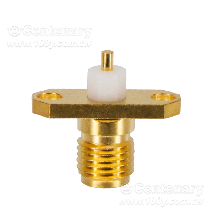 SMA jack Φ16mm 2 hole flange with round contact (Φ1.27;L=2); PTFE L=3; 18GHz VSWR1.2 - 163499 Product Image