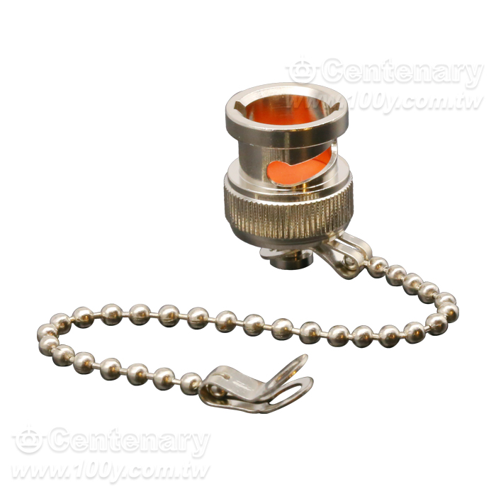 BNC male dust cap Q9 Dust cap with chain Copper nickel plated - 163649 Product Image