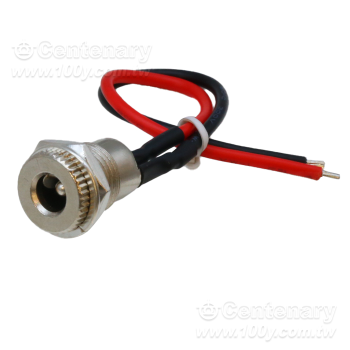 DC metal power socket with wire 5.5*2.1MM, wire length 10CM - 163765 Product Image