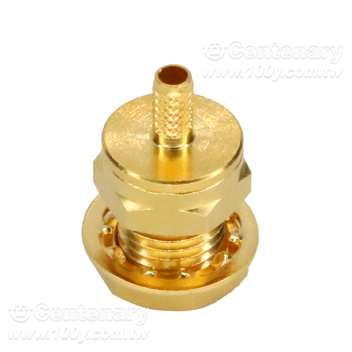 MCX Jack Crimp Bulkhead For RG174,RG188,RG316; 6GHz VSWR 1.2 - 96337 Product Image