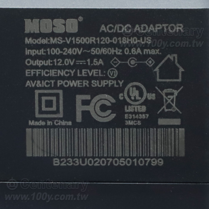 12V/1.5A 電源適配器 DC5.5*2.1MM  線長1.5M - 164559 產品圖片