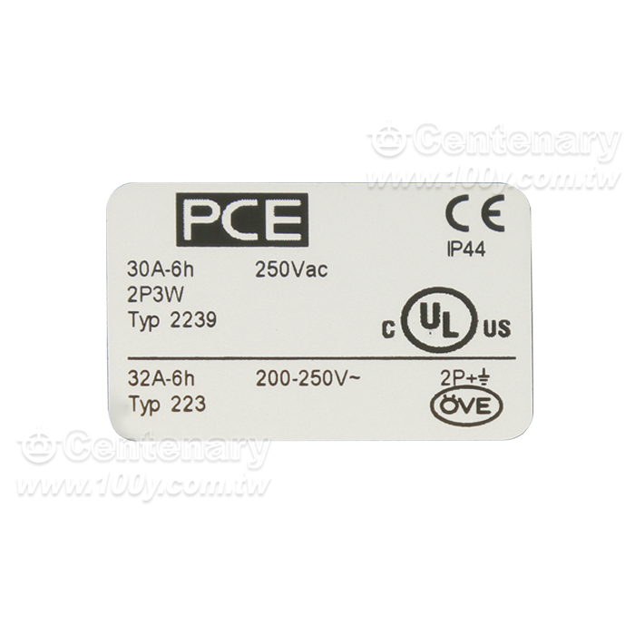 CEE-Connector 30A 2P3W 6h IP44 UL - 97682 Product Image