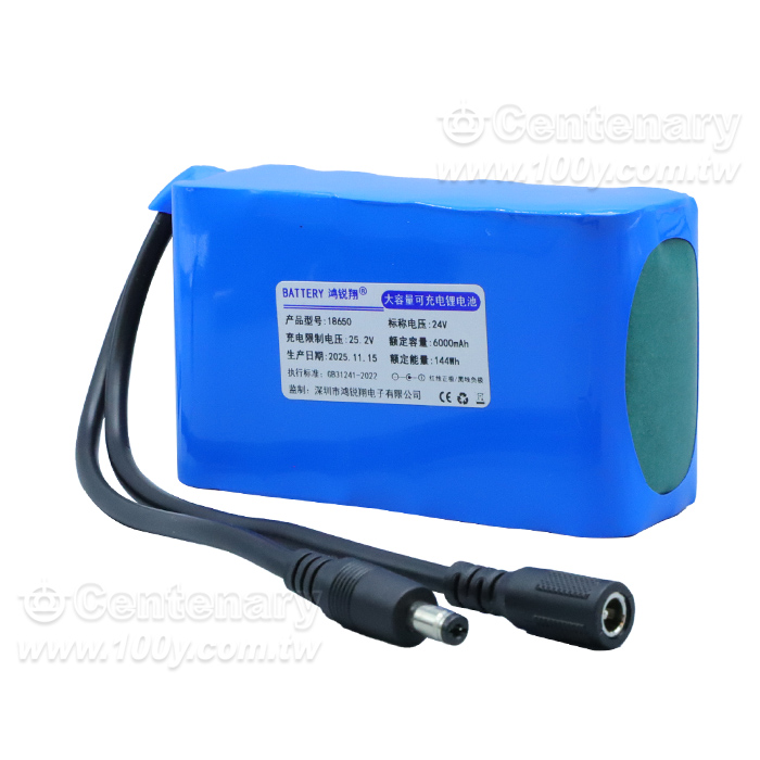 18650 lithium battery pack 6S2P-6000mAh/24V (including charger) - 165173 Product Image