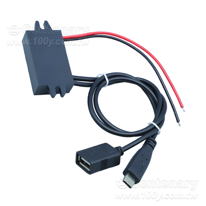 12V轉5V/3A帶USB 黑塑膠殼  TYPE-C介面 - 165225 產品圖片