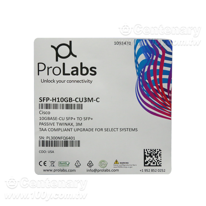 SFP+ 對 SFP+ 插頭對插頭直連銅纜 10GB 3M - 92184 產品圖片