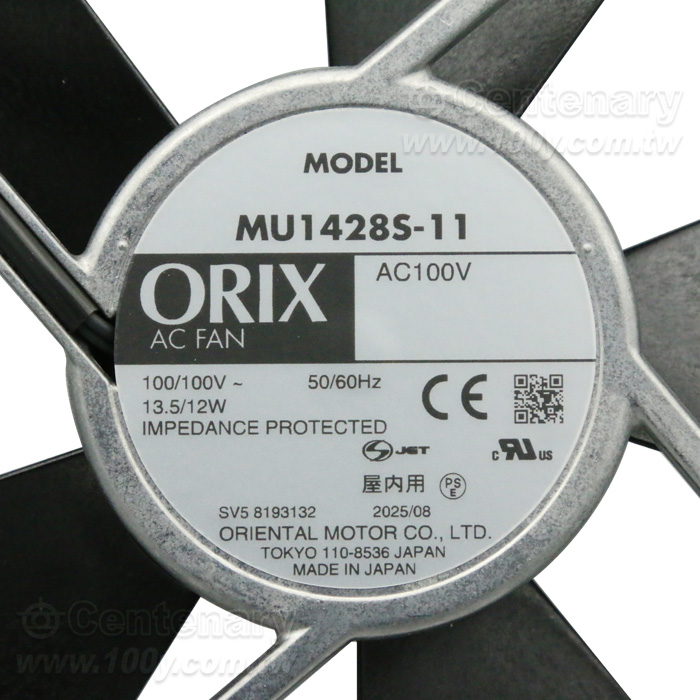 日本東方ORIX交流風扇 100VAC/13.5/12W - 102191 產品圖片