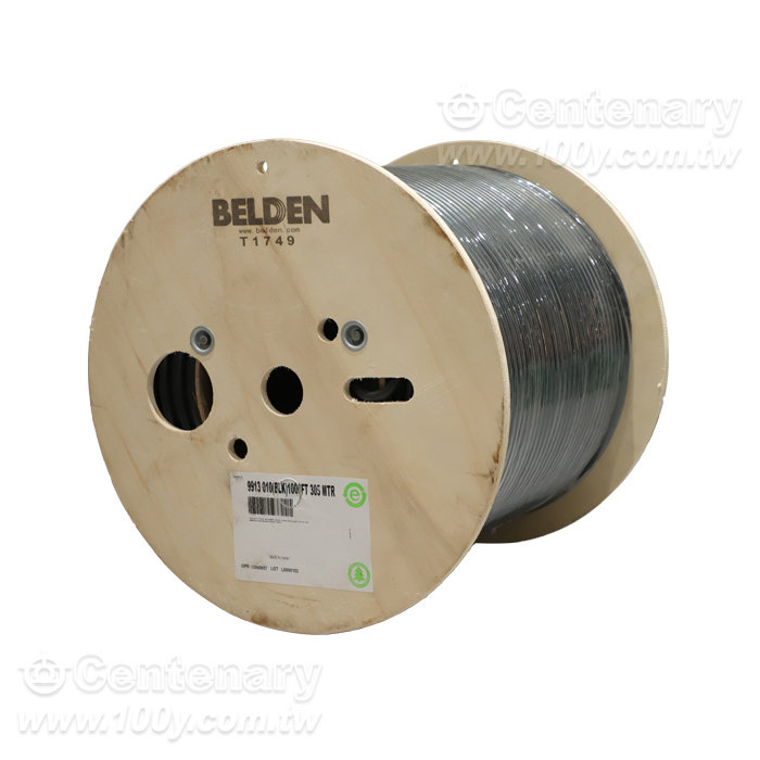 Belden 50 Ohm Wireless Transmission Coax, RG-8, 10 AWG Solid BC, Foil + 90% - 164650 Product Image