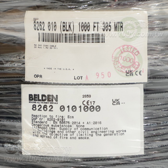 Belden Mil-Spec Coax, 50 Ohm, RG-58, 20 AWG Str TC, 95% TC Braid, PVC Jkt, - 164655 Product Image