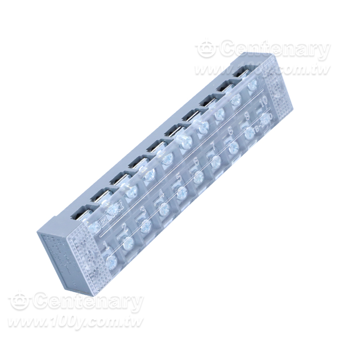 25A 10P Solid-type terminal block - 45077 Product Image