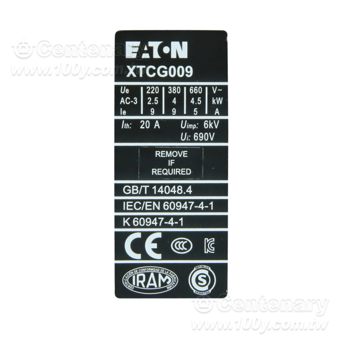 EATON伊頓穆勒-超薄型交流接觸器220VAC 9A 50Hz - 149523 產品圖片