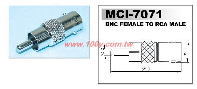 BNC Female To RCA Male