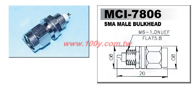 SMA Male Bulkhead
