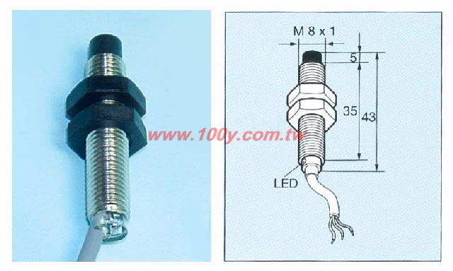 2mm-M8電感式-NPN NO - 14383 產品圖片