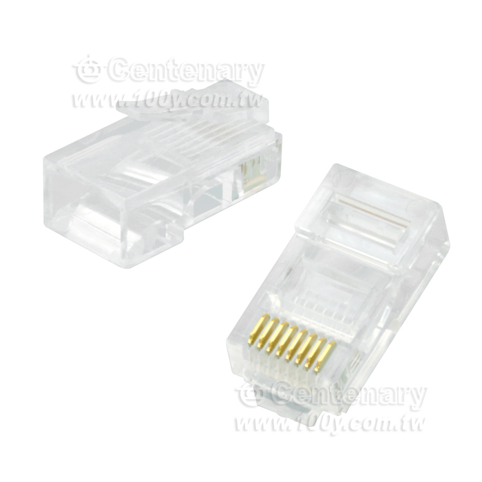 RJ45接頭三叉鍍金50u Cat.5e 8P8C【ROHS】