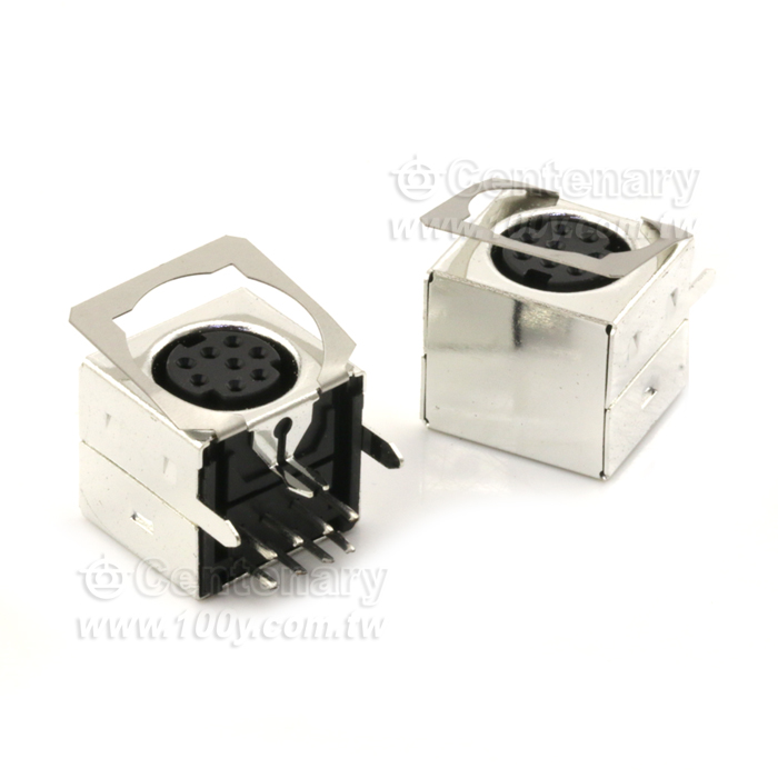 Shielded Double mini-DIN  PCB Mount Socket