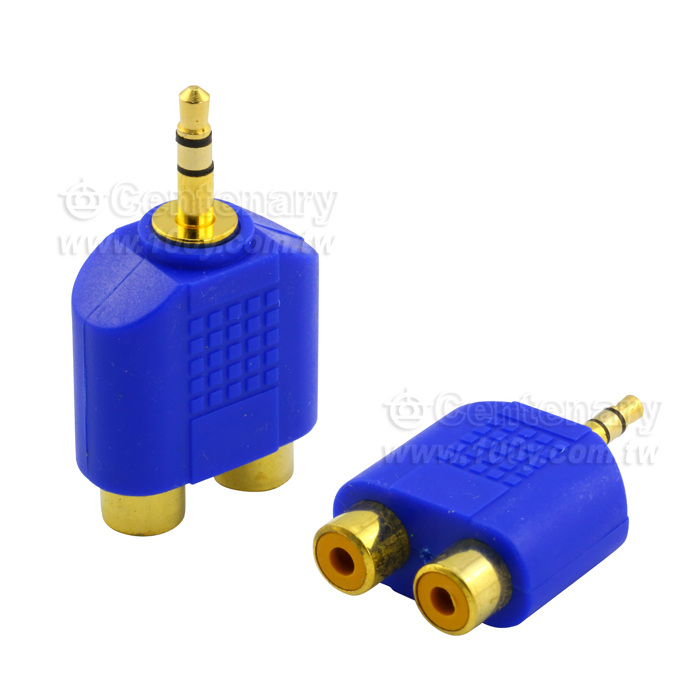 3.5mm-2RCA母插頭鍍金 - 8534 產品圖片