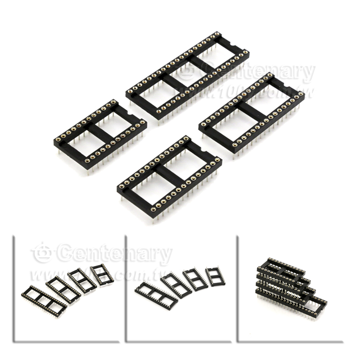 24P Machine Tooled Low Profile Gold Plated IC Sockets