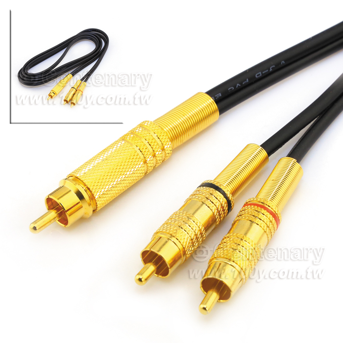 1-2 RCA Gold-Plated Cable