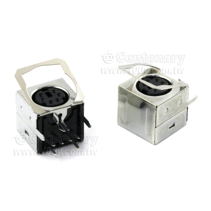 Shielded Double mini-DIN  PCB Mount Socket - 12657 Product Image