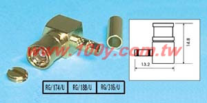 SMB Male Right Angle Crimp