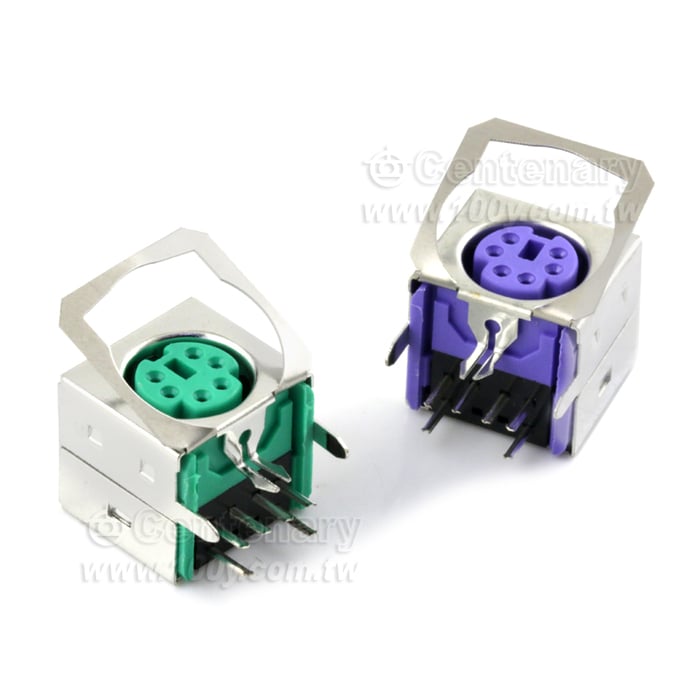 Mini-DIN母座 6Pin 紫色【ROHS】