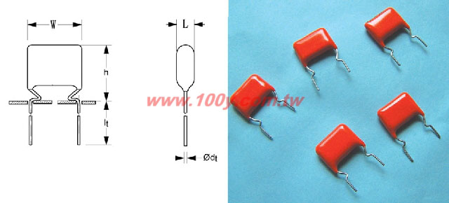 聚酯膜電容0.1uF/100V