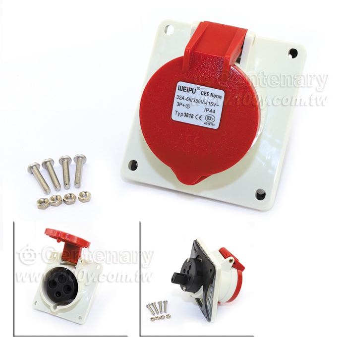 IP44 4P Industrial Female Socket - 53640 Product Image