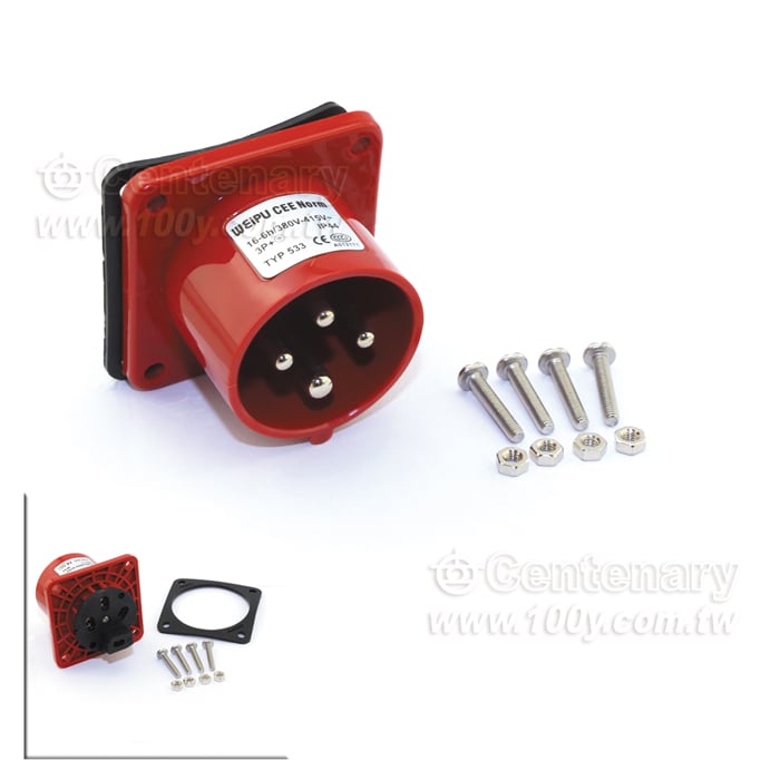 4P/16A 400Vac 公座 IP44