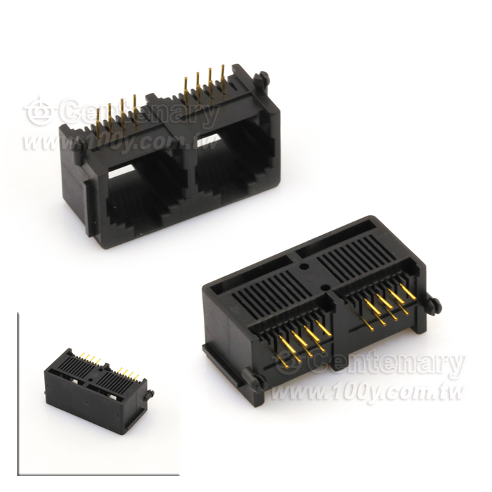 RJ45網路插座 8P8C-90°並聯 - 32198 產品圖片