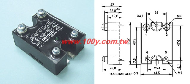 固態繼電器 SSR 3-32Vdc / ic < 10 mA