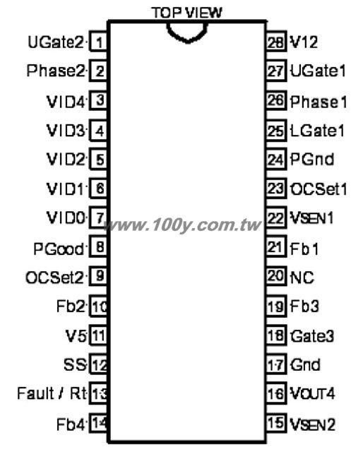 5-BIT PROGRAMMABLE SYNCHRONOUS BUCK CONTROLLER IC WITH TRIPLE LDO CONTROLLER - 34403 Product Image