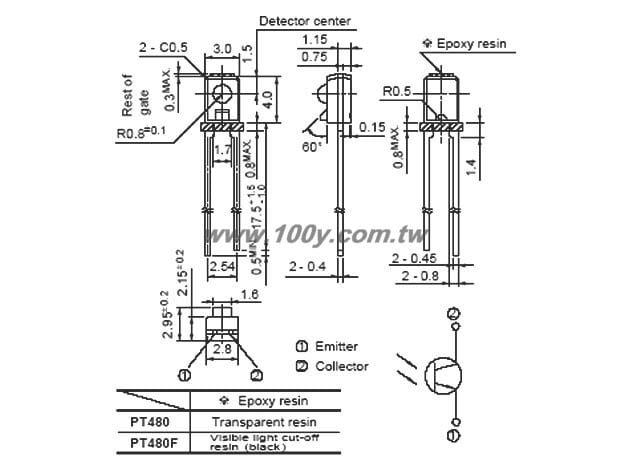 Narrow Acceptance High Sensitivity Phototransistor