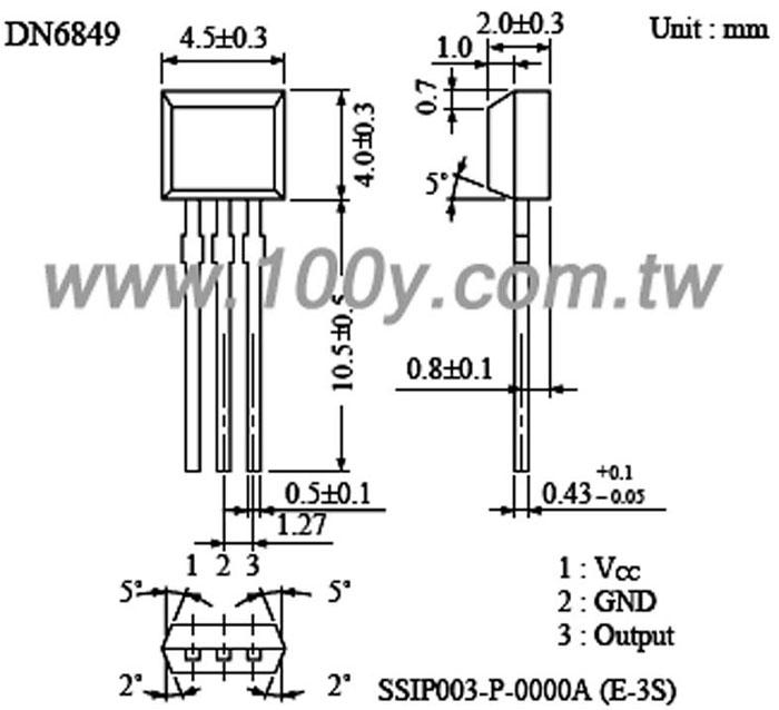 霍耳感測器/磁性感測器  SIP - 37895 產品圖片